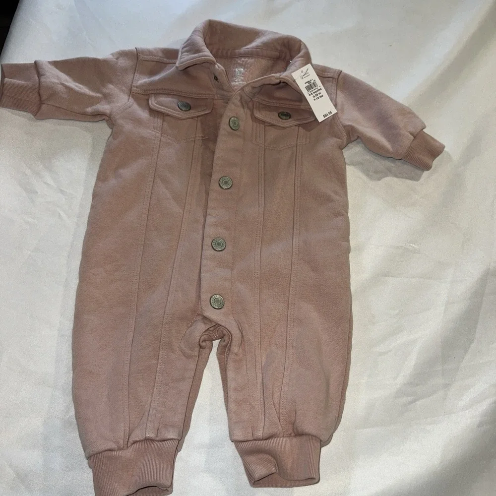 Baby Gap Infant Pink Fleece Fleece Button Up Size 0-6 month NWT  Adorablewarm339